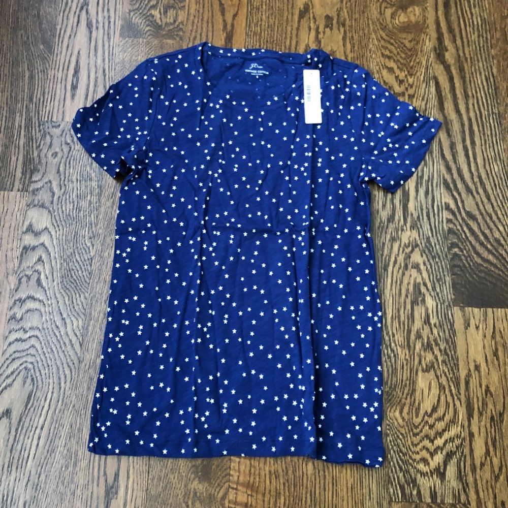 NWT Navy and White Star Vintage Cotton T-Shirt Size S